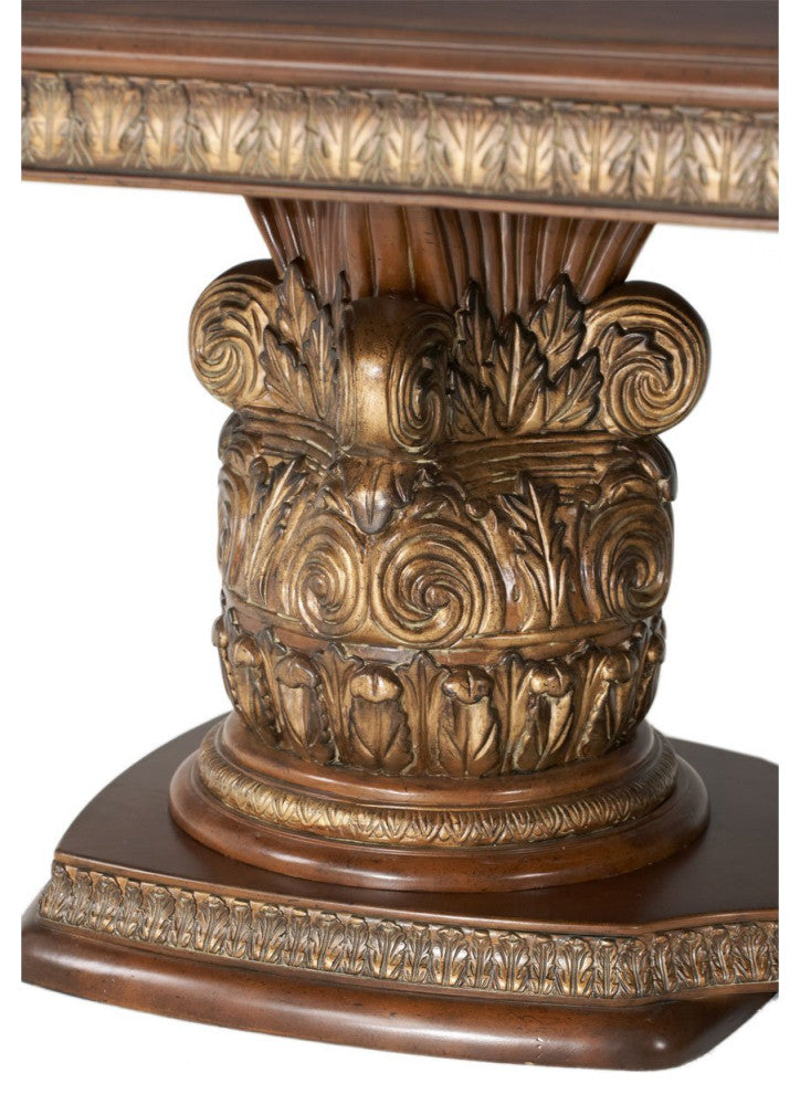 Aico Amini Villa Valencia Rectangular Dining Table in Classic Chestnut