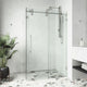 VIGO Winslow Frameless Sliding Shower Enclosure, Stainless Steel, 35" D X 46" W X 74" H, Without Base