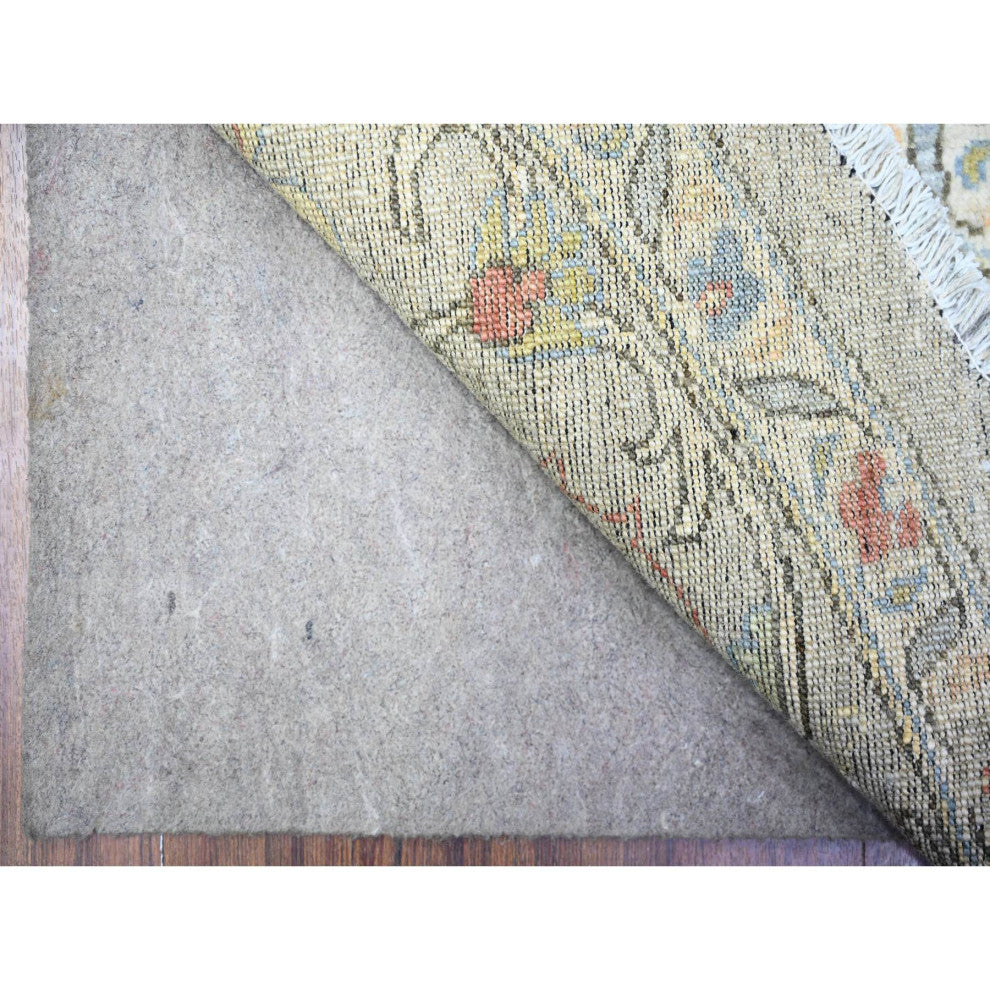 Gray Ziegler Mahal Hand Knotted Pure Wool Round Oriental Rug, 8'x8'