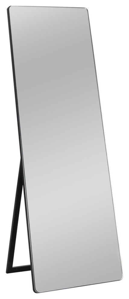 Rounded Wooden Standing Mirror