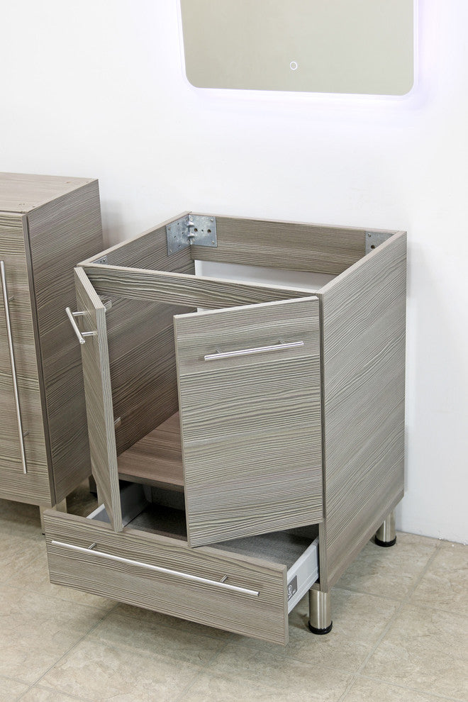 Windbay 24" Freestanding Vanity, Taupe Grey, White Integrated Sink and Countertop