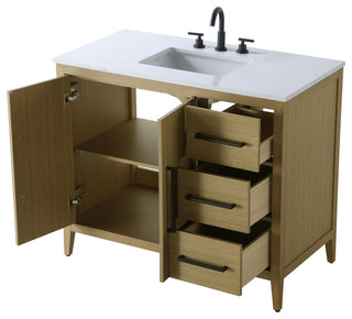 Home Living 42" Single Bathroom Vanity, Honey Brown