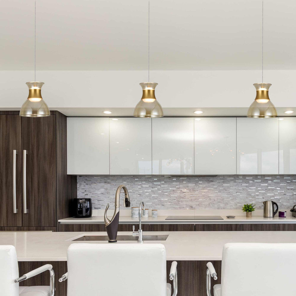 Palermo 7" ETL Certified Integrated LED Height Adjustable Pendant, Black