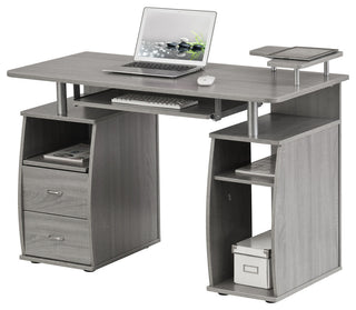 Techni Mobili Complete Computer Workstation Desk With Storage, Grey