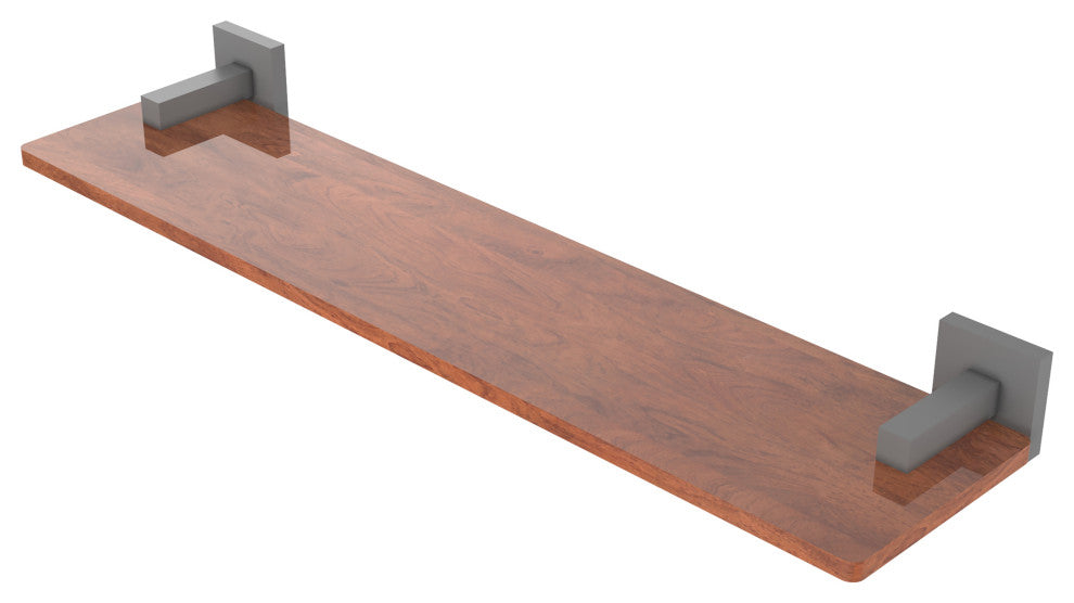 Montero 22" Solid Wood Shelf, Matte Gray