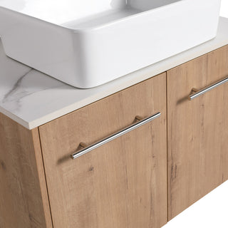 BNK 30 Inch Bathroom Vanity With Sink, Modern Wall Mount Bathroom Vanity Set, Rectangular Basin, 30 Inch