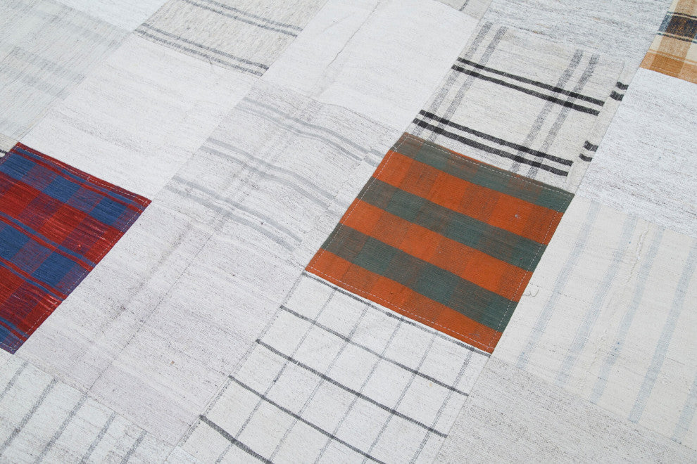 Rug N Carpet - Handmade Turkish 6' 8'' x 9' 10'' Rustic Patchwork Kilim Rug