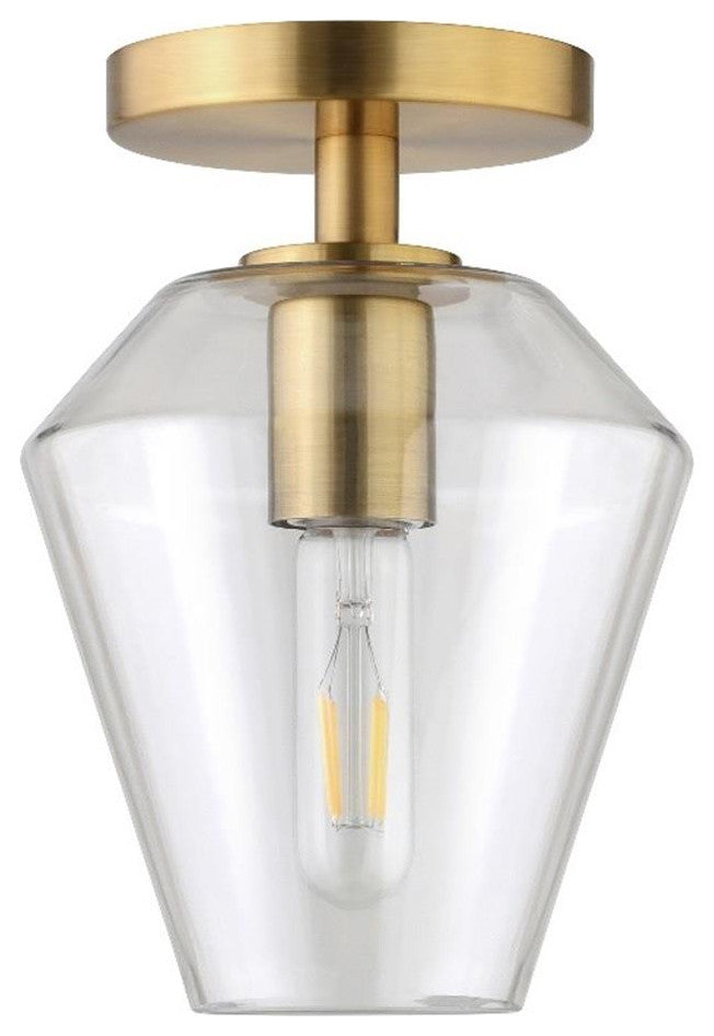 Henn&Hart 7" Gold Semi Flush Mount