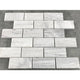 Solto White Marble 2"x4" Brick Honed on 12" x 12" Mesh Mosaic Tile (10 sqft per