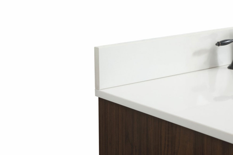 Bella 42" Midcentury Modern Walnut-Light Bathroom Vanity