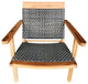 Teak Wood Paris Outdoor Patio Lounge and Dining Chair, Gray