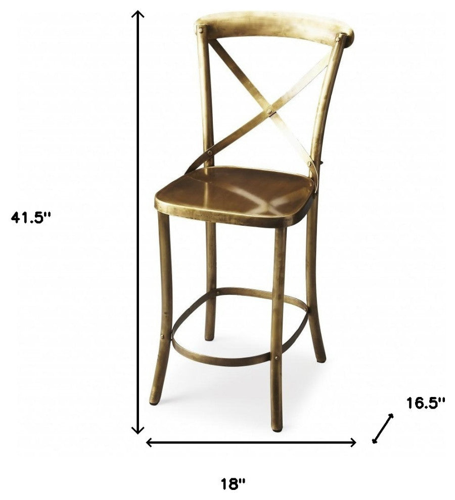 24" Gold Iron Bar Chair