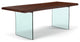 Brooks Dining Table, Americano, Clear, 40"x79", Glass Base