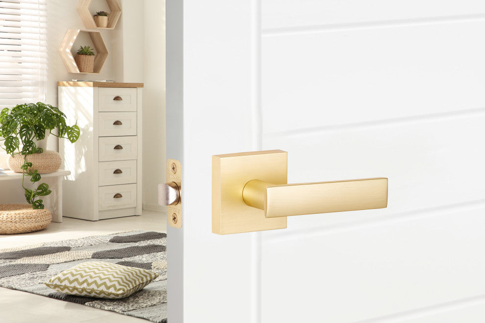 Cortina Passage Lever, Satin Brass