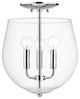 Bobbi 3-Light Semi Flush Mount, Polished Nickel