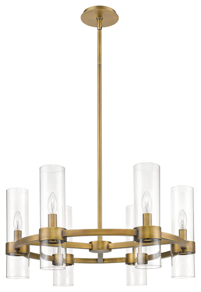 Zlite 4008-6RB 6-Light Chandelier, Clear