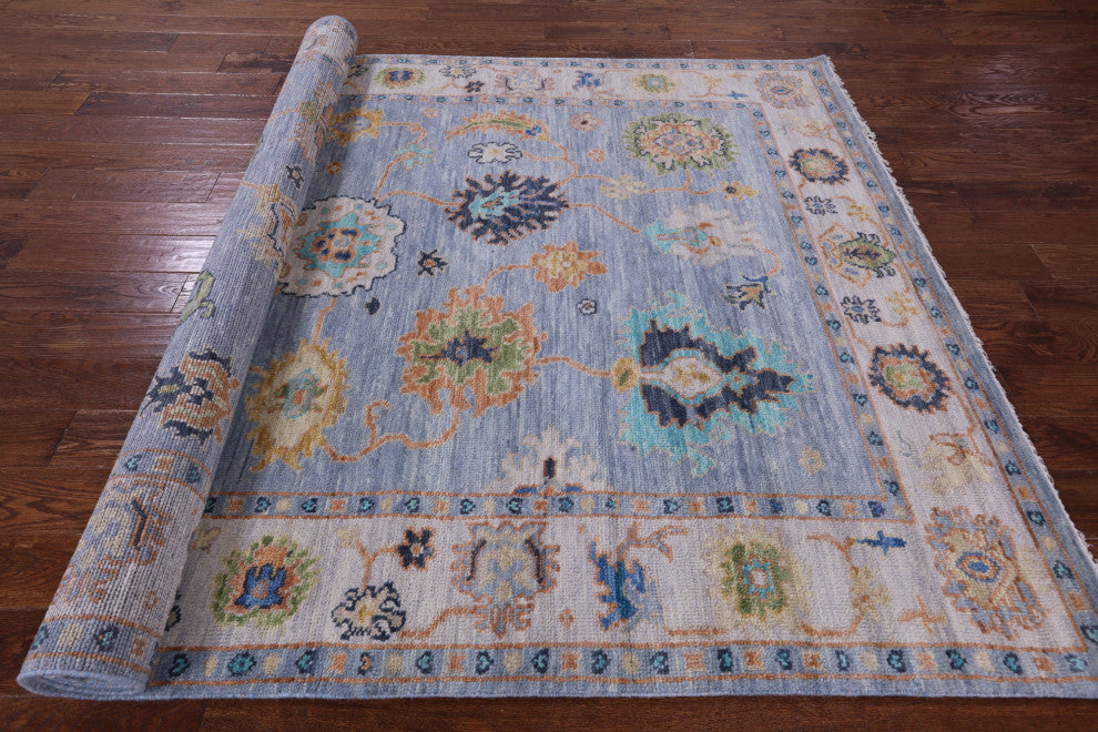 Turkish Oushak Handmade Wool Rug 6' 3" X 9' 0" - Q13659