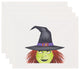 Peek A Boo Witch 18"x14" Cream Halloween Print Placemat, Set of 4