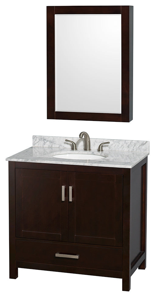 Wyndham WCS141436SESCMUNOMED Espresso 36 Inch Single Bathroom Vanity