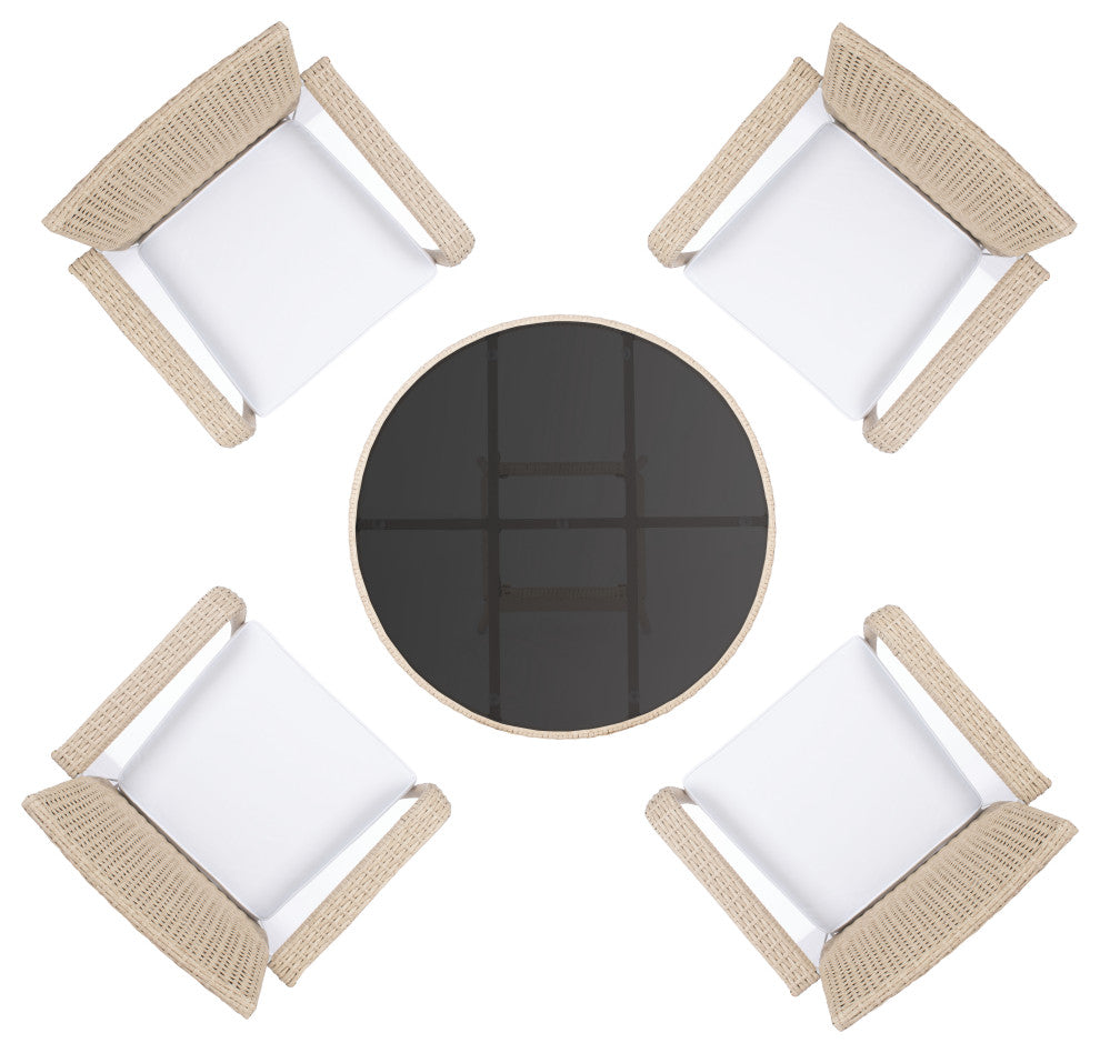 Safavieh Outdoor Laina Bistro Set, Beige / White