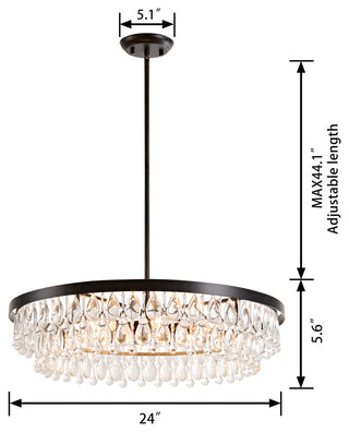Catherine Antique Black Finish Crystal 6-light Chandelier