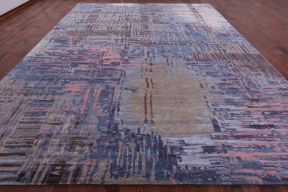 Wool & Silk Abstract Handmade Rug 12' 1" X 15' 2" - Q14859