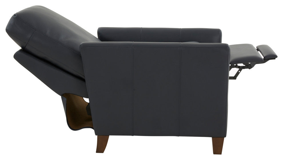 Penny Midnight Blue Faux Leather Modern Recliner