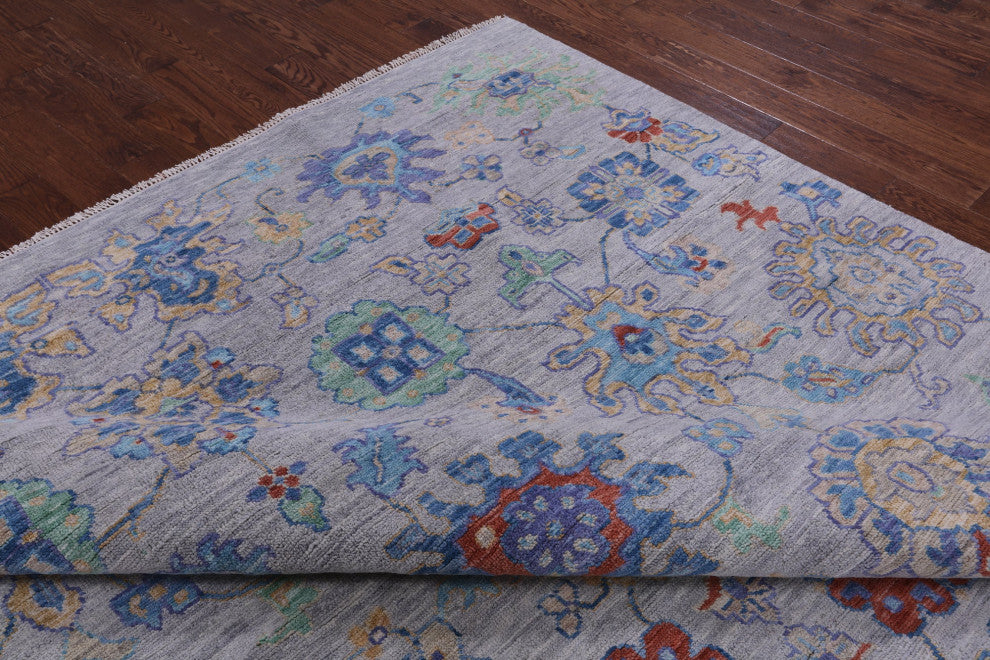 9' 10" X 13' 9" Turkish Oushak Hand Knotted Wool Rug - Q13475
