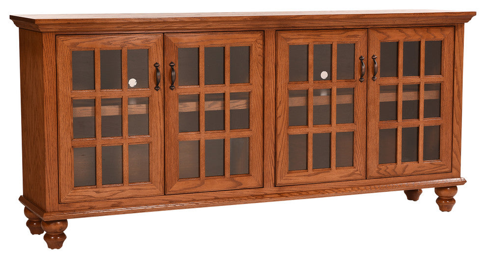 80" Keystone, Entertainment Console, Yellow Oak