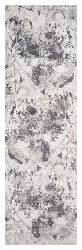 Clifton Abstract Ivory Gray Power-Loom Area Rug 5'3" x 7'6"