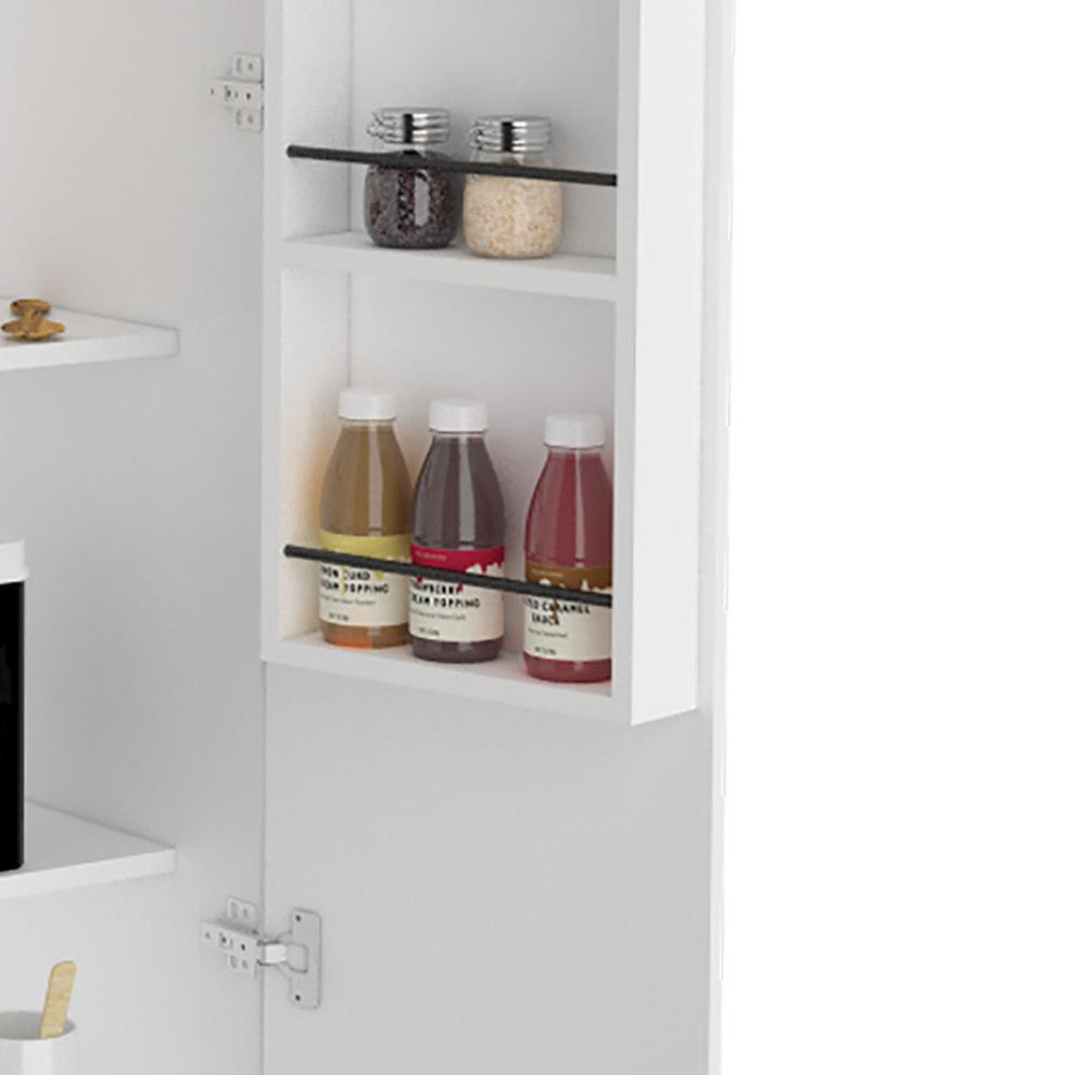 DEPOT E-SHOP Chad Pantry Double Door Cabinet, Five Shelves, Black