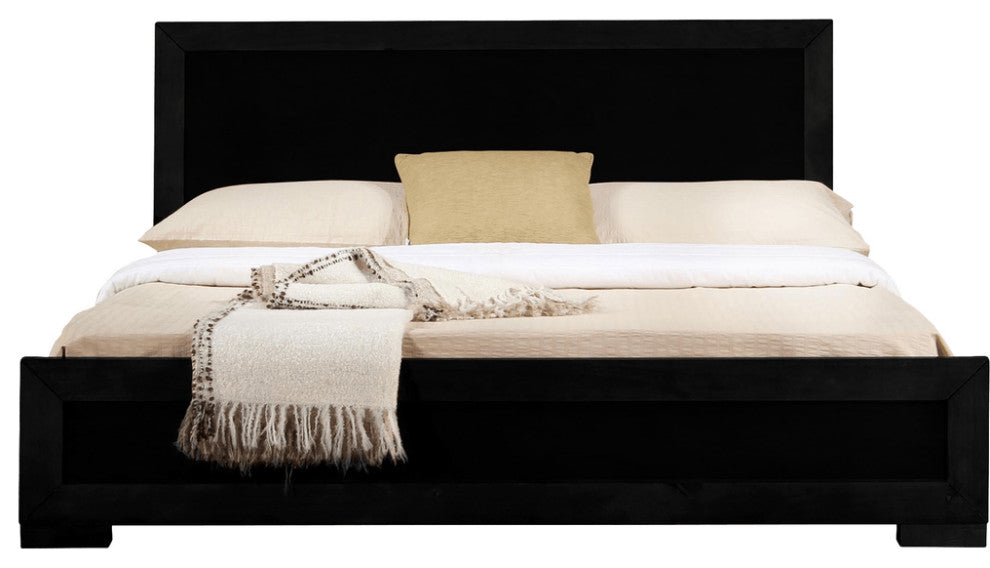 Black Wood King Platform Bed