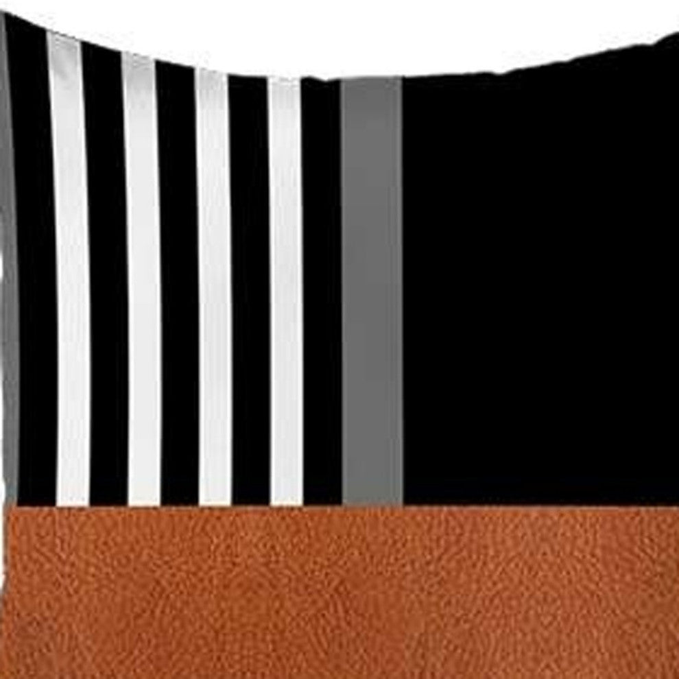 Set of 4 Brown and Black Printed Pillow Covers
