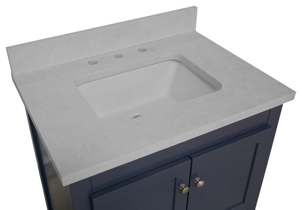 Abbey 30" Bathroom Vanity, Base: Marine Gray, 30", Top: Quartz