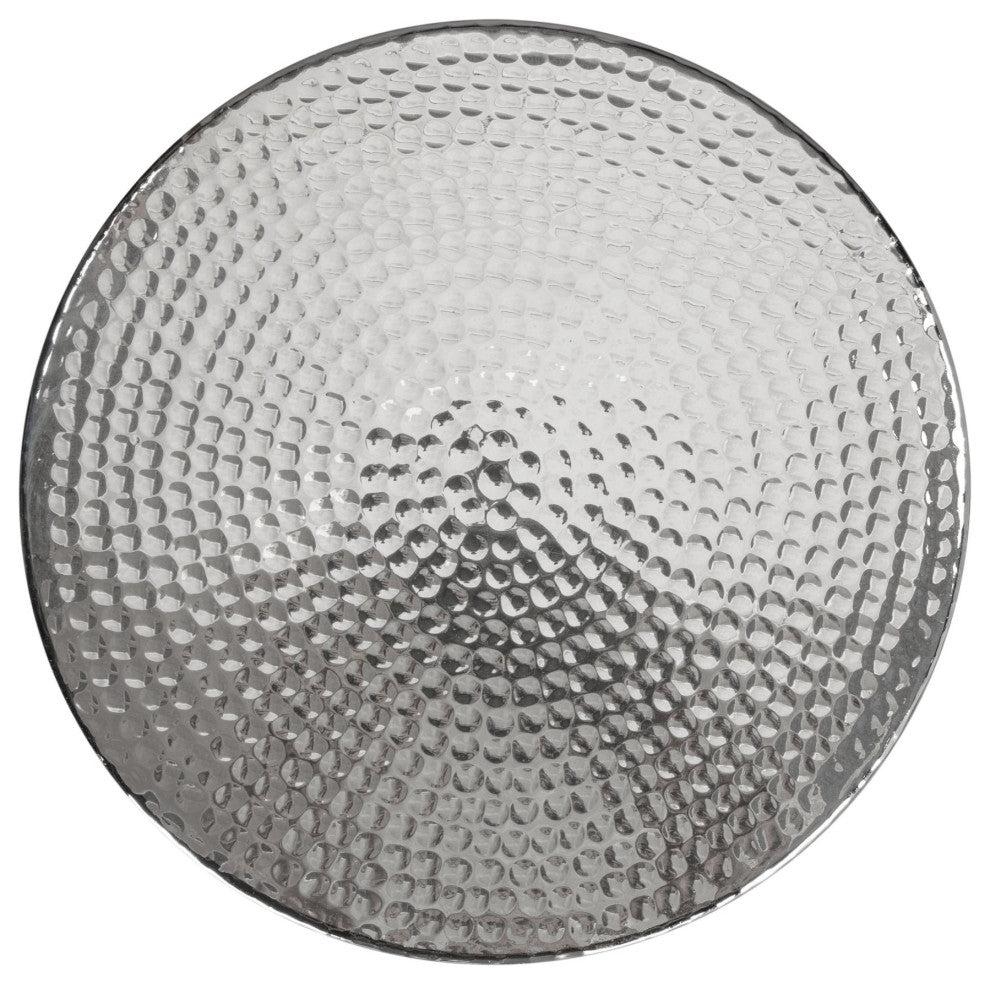Sofa Side Table, Round, Aluminum, Metal, Silver, Lounge Cafe Lobby Hospitality