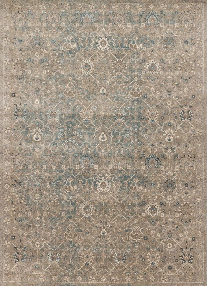 Durable Distressed Century Area Rug, Bluestone, 7'10"x10'6"