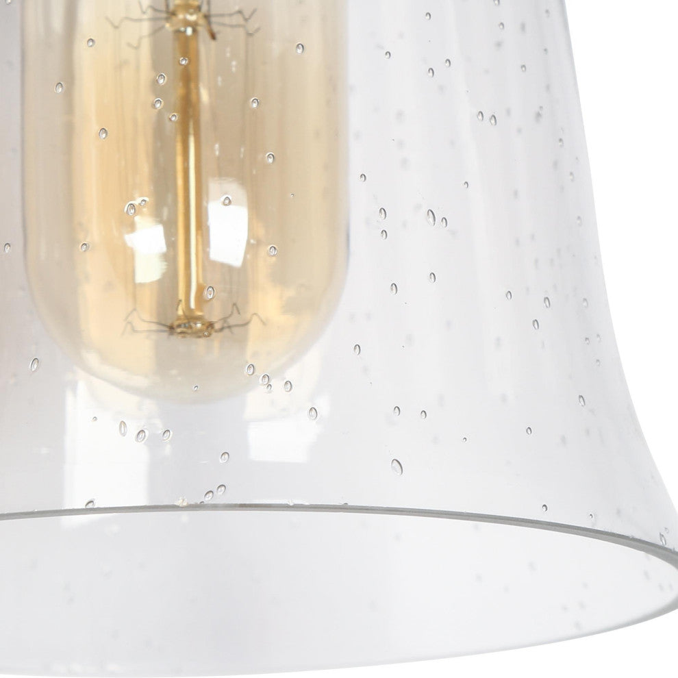LNC Polished Gold Modern Seeded-Glass Wall Sconce, 3 Lights