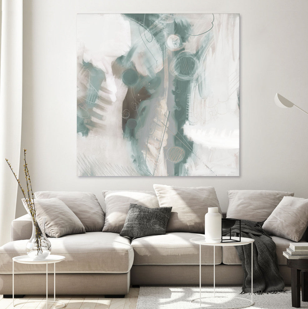 Down the River Abstract I - 84 x 84 by Dan Meneely