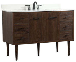 Home Living 22" Midcentury Modern Walnut-Light Bathroom Vanity