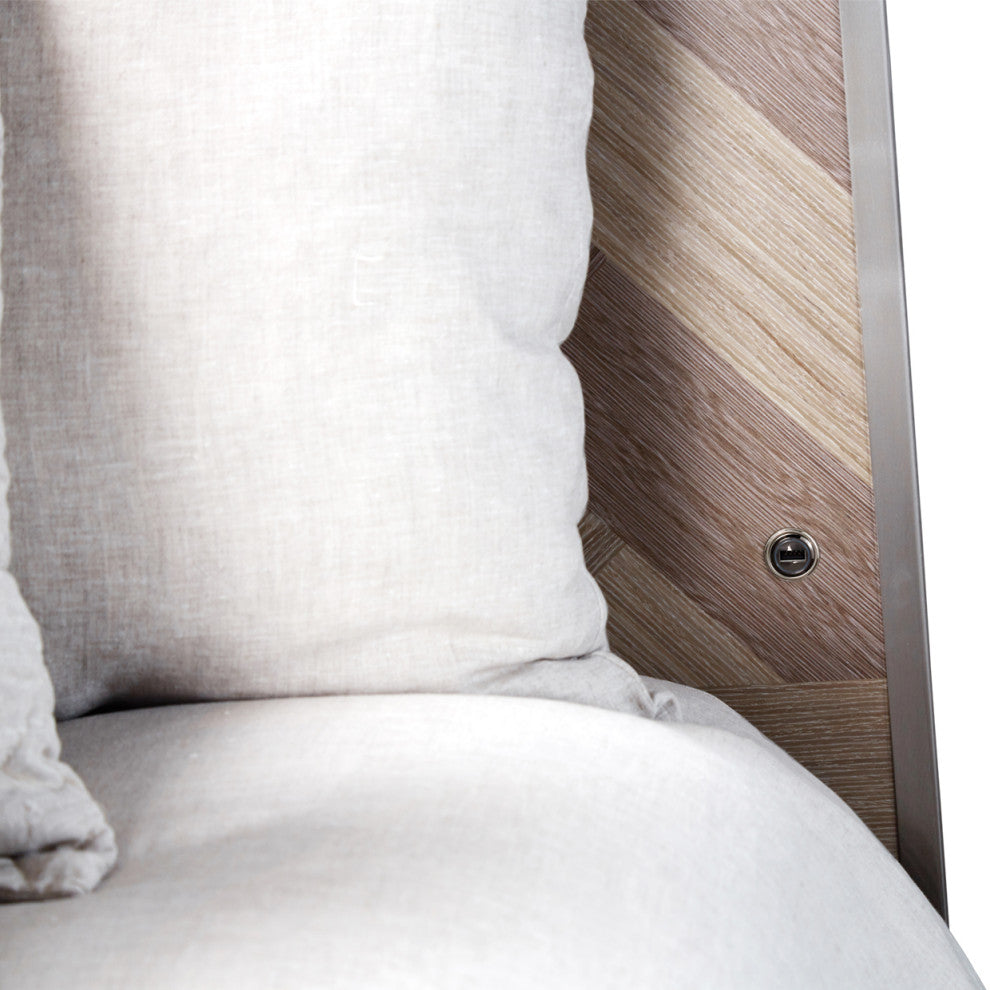 Silverlake Village Cal. King Panel Bed - Washed Oak