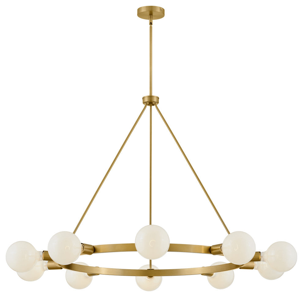Lark Orla 24" Large Single Tier Chandelier, Lacquered Brass