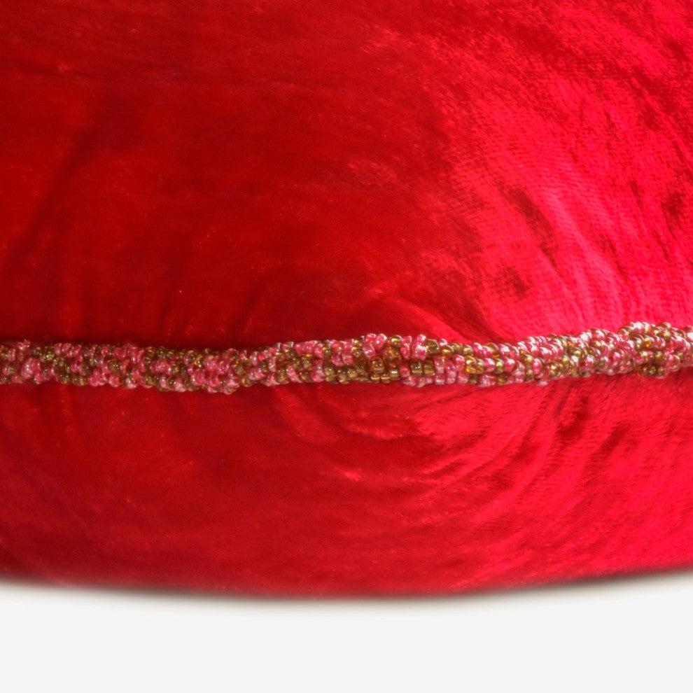 Red Velvet Velvet Cushion Cover 20"x20" Throw Pillow Cover - Red Shimmer