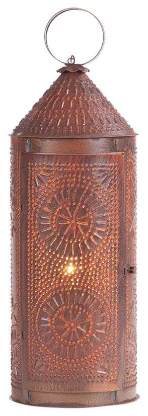 22" Chimney Lantern, Rustic Tin