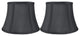 7x10x7" Faux Silk Bell Lamp Shade, Black, Set of 2