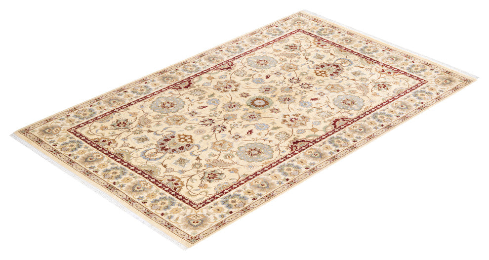 Mogul, One-of-a-Kind Hand-Knotted Area Rug Ivory, 4' 1" x 6' 5"