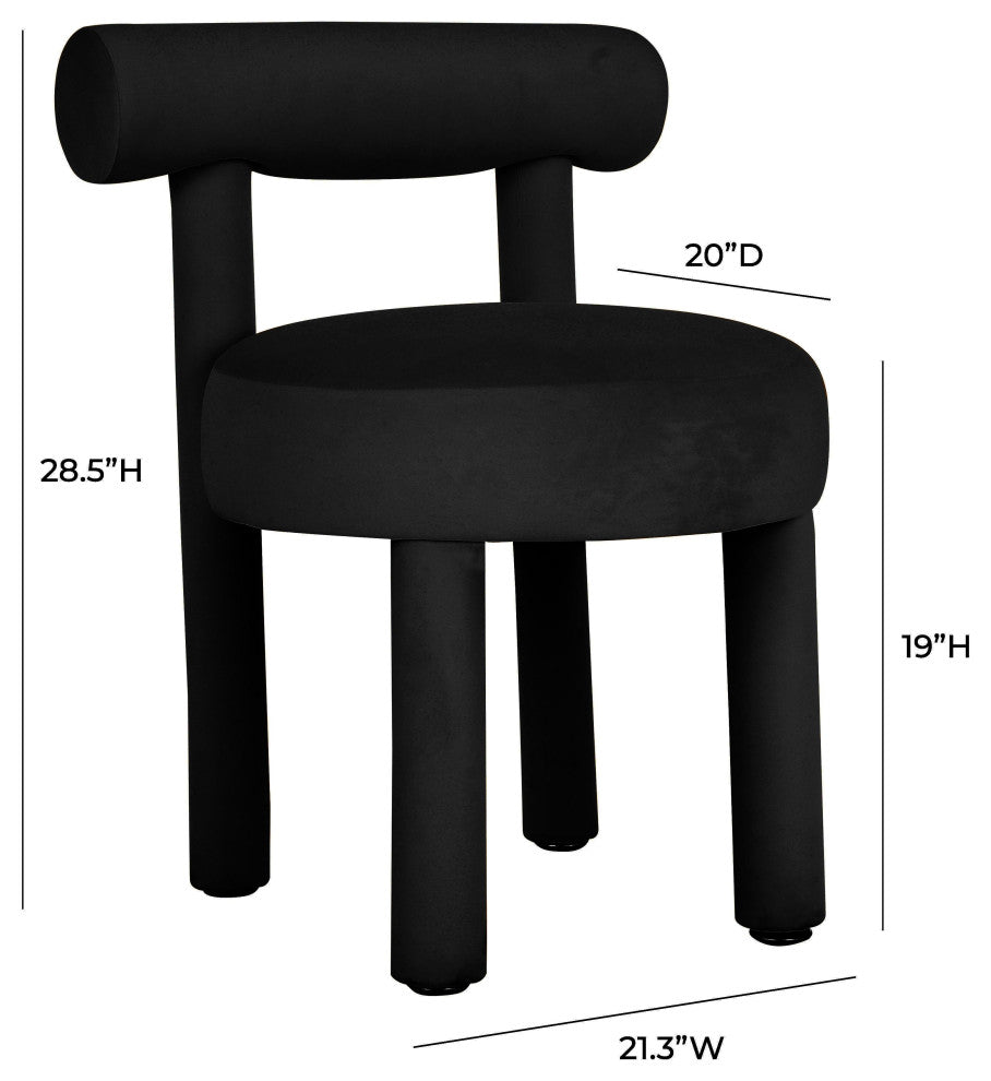 Carmel Black Velvet Dining Chair