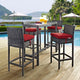 Summon 5 Piece Outdoor Patio Sunbrella Pub Set by Modway