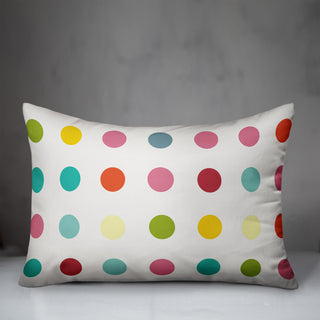 Large Bright Dots  14x20 Spun Poly Pillow