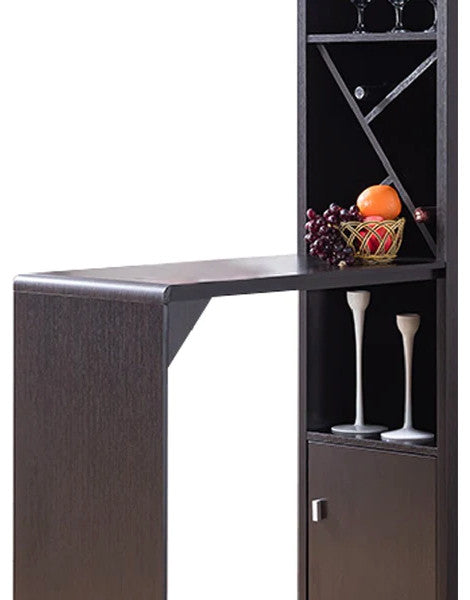 Benzara BM200684 Wooden Wine Cabinet with Spacious Storage and, Red Cocoa Brown