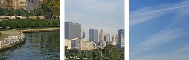 "Chicago skyline w/marina IL" Canvas Art, 36"x12"x1.25"
